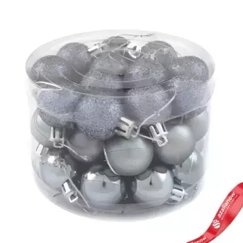 Набор шаров в тубе 36шт. (пластик), D3см, серый