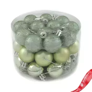 Набор шаров в тубе 36шт. (пластик), D3см, зеленый