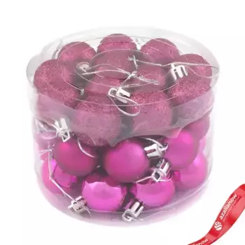 Набор шаров в тубе 36шт. (пластик), D3см, фиолет.