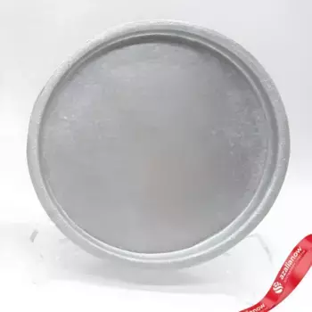 Поднос круглый (дерево), D20см, серебряный