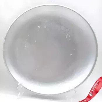 Поднос круглый (дерево), D28,5см, серебряный