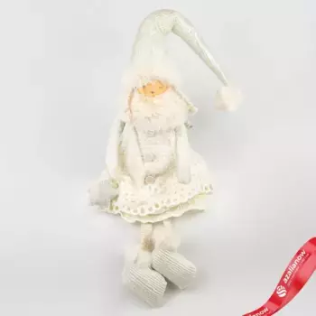 Сувенир Девочка сидящая, Н78х21х18см, белый