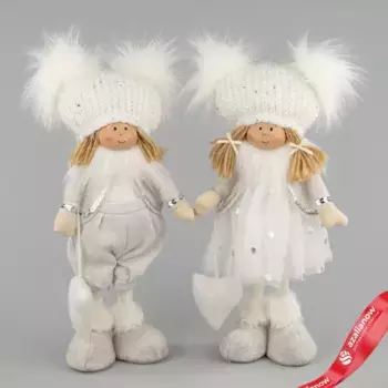 Сувенир Мальчик/Девочка, H37х16х12см, в асс., белый