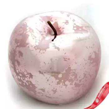 Сувенир Яблоко (керамика), 15х15см, розовый