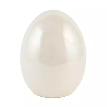 Сувенир Яйцо керамика, H13,5x11x11см, белый