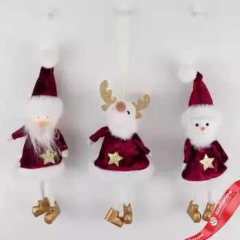 Украшение подвесное Новогоднее, H18х4х3см, в асс., красный