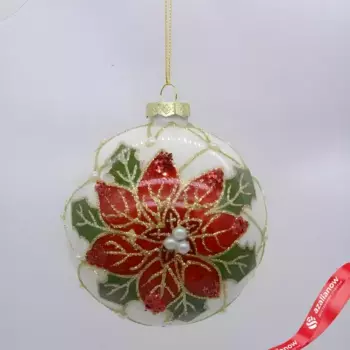 Украшение подвесное Шар (стекло), D10см, цв. в асс.