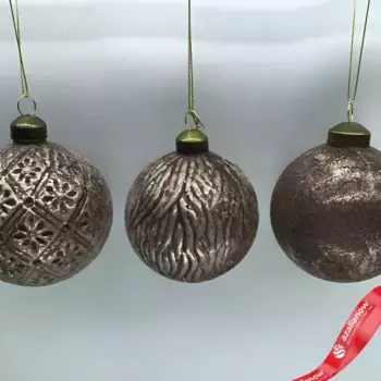 Украшение подвесное Шар (стекло), D8см, бронзовый, вид 2