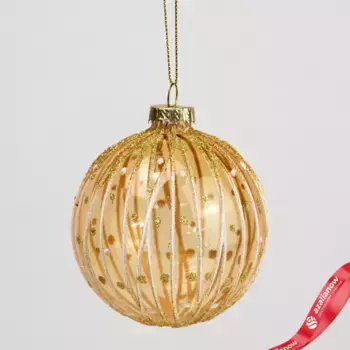 Украшение подвесное Шар (стекло), D8см, золотой, вид 8