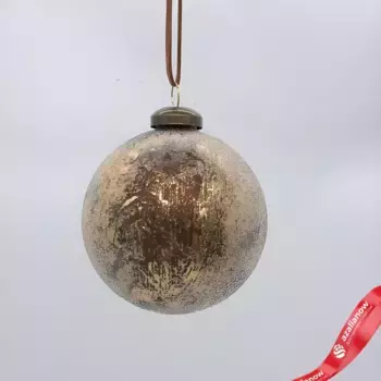 Украшение подвесное Шар (стекло), D8см, золотой, вид 9