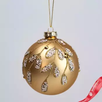 Украшение подвесное Шар (стекло), D8см, золотой, вид 6