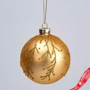 Украшение подвесное Шар (стекло), D8см, золотой, вид 7