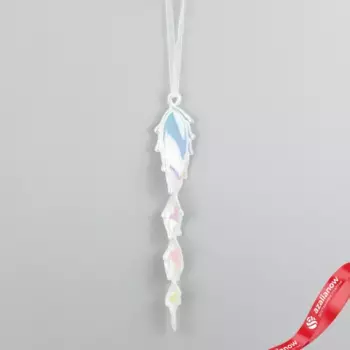 Украшение подвесное Сосулька (пластик), 22,5см, белый