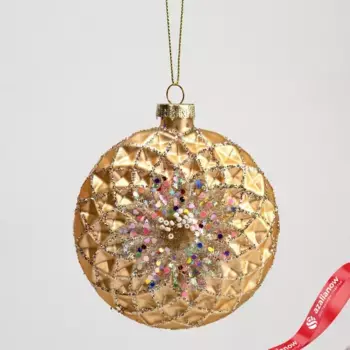 Украшение подвесное (стекло), Н11х10см, золотой