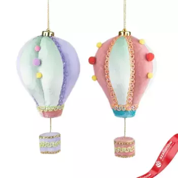Украшение подвесное Воздушный шар, Н29х12х12см, цв. в асс.