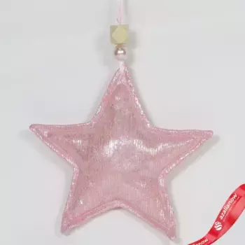 Украшение подвесное Звезда, 15см, розовый