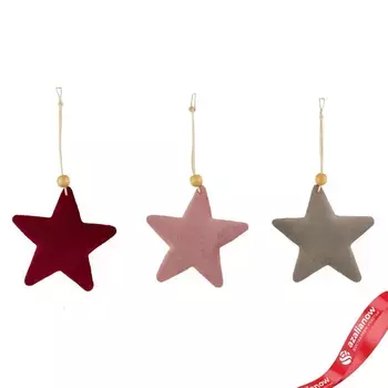 Украшение подвесное Звезда, 5,5х8,5см, цв. в асс.