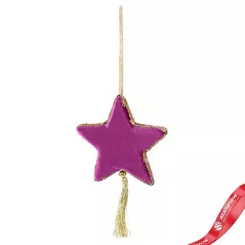 Украшение подвесное Звезда, H20х12х1,5см, розовый