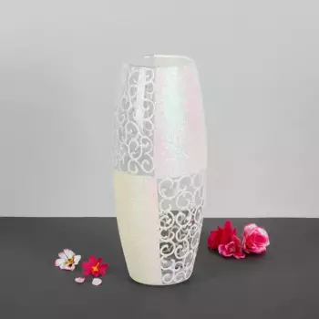 Ваза "Белые узоры" 25 см