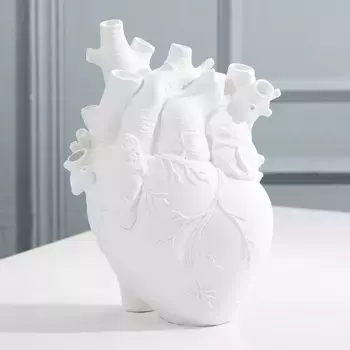 Ваза для цветов «Сердце» белое, 3 х 9 х 20 см