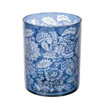 Ваза Флер Стекло D 17 см x H 21 см Синий