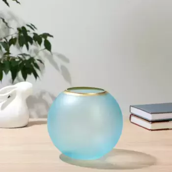 Ваза "Голубая" с золотой полоской d=9см h=15.5см