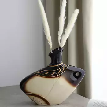 Ваза керамическая "Фараон", настольная, бежевая, 29 см