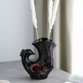 Ваза керамическая "Голубь", настольная, 25 см, микс