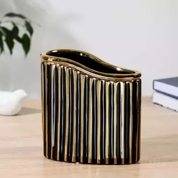 Ваза керамика "Эраст" h-18 см, чёрный