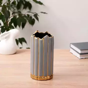 Ваза керамика "Милада" 10х19,5 см, d-9 см, серый