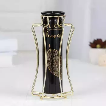 Ваза керамика настольная "Гауди" 10х18,5 см, чёрный