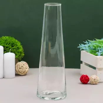 Ваза "Коническая" средняя d-5х9х28,5 см, 1л 2282 прозрачная