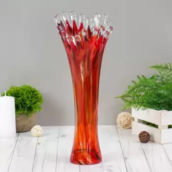 Ваза "Коралл" 38 см, красно-марганц.
