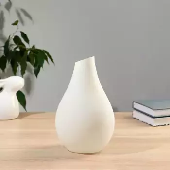 Ваза "Лаура" белый матовый "свобода" d=4,5 см, h=24х14 см