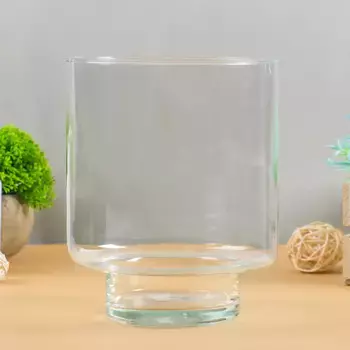 Ваза "Лола" 20х17см, (высота ножки 4см) 1,3л прозрачная