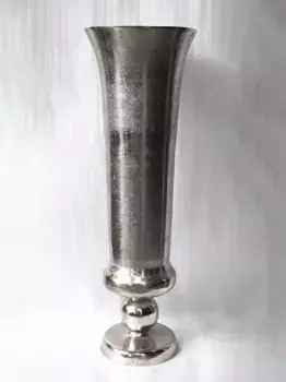 Ваза Металл D 23 см x H 70 см Серебряный