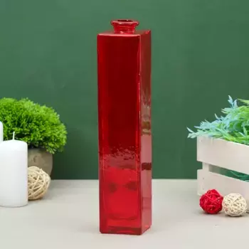 Ваза "Нарцисс" красная, прозрачная 24,5х5,5х5,5см, 0,45л