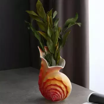 Ваза настольная "Ракушка", керамика, микс