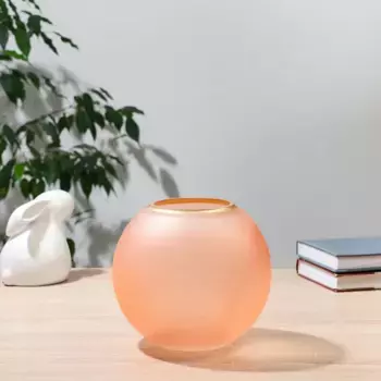 Ваза "Персик" с золотой полоской d=9см h=15.5см