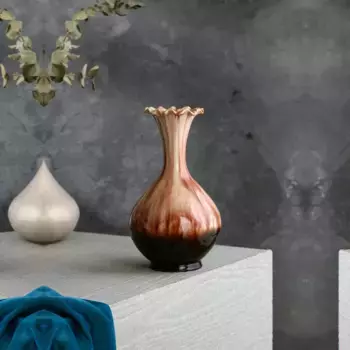 Ваза "Раскрытие", 23-27см, керамика, микс, Иран