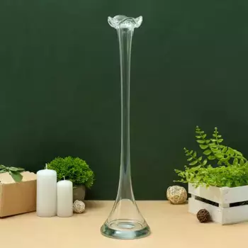 Ваза С-81 h 510 мм. из прозрачного стекла (без декора)