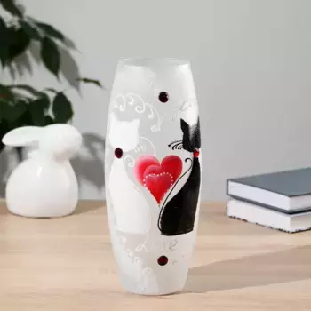 Ваза стекло "Кошка" 2, d-7.5см 10х26 см, v=1.7л