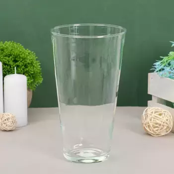 Ваза "Тициано" 20х11см 1,08л конус прозрачная