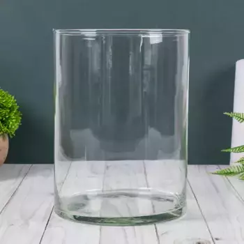 Ваза трубка146 "Падеборн" средняя d=15см h=20см прозрачная