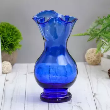 Ваза "Великолепие" синяя (без декора) H=20 см, V=0,7л