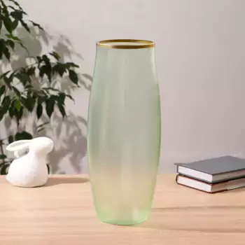 Ваза "Зелёная" с золотой полоской d=12,5см h=40см