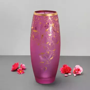 Ваза "Золотинка" бордовая 8х11х26 см