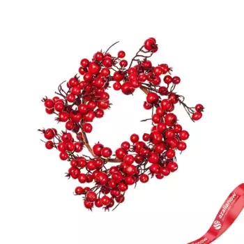 Венок из ягод, D25см, красный