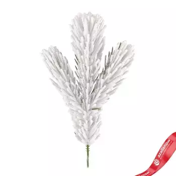 Ветка еловая заснеженная, 20см, белый