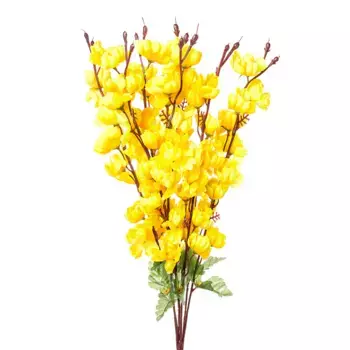 Ветка Искусственный цветущая 60 см Желтый